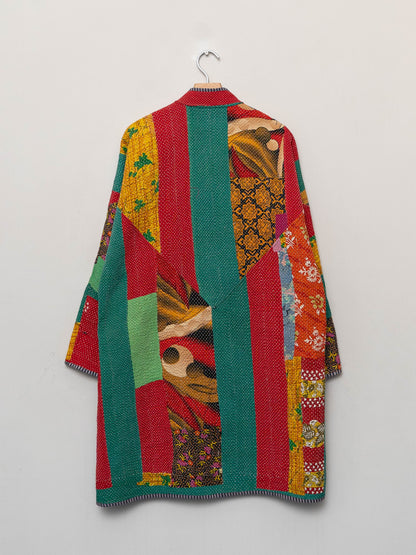 The Sai Quilted Patchwork Kantha Coat