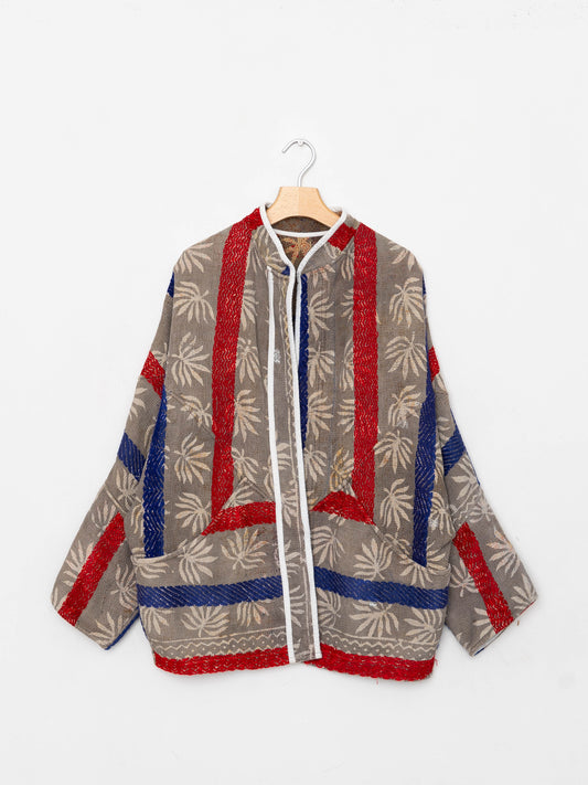 The Ishani Plant Dyed Quilted Kantha Jacket