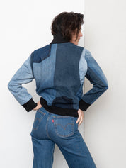 The Veda Denim Bomber Jacket - Small