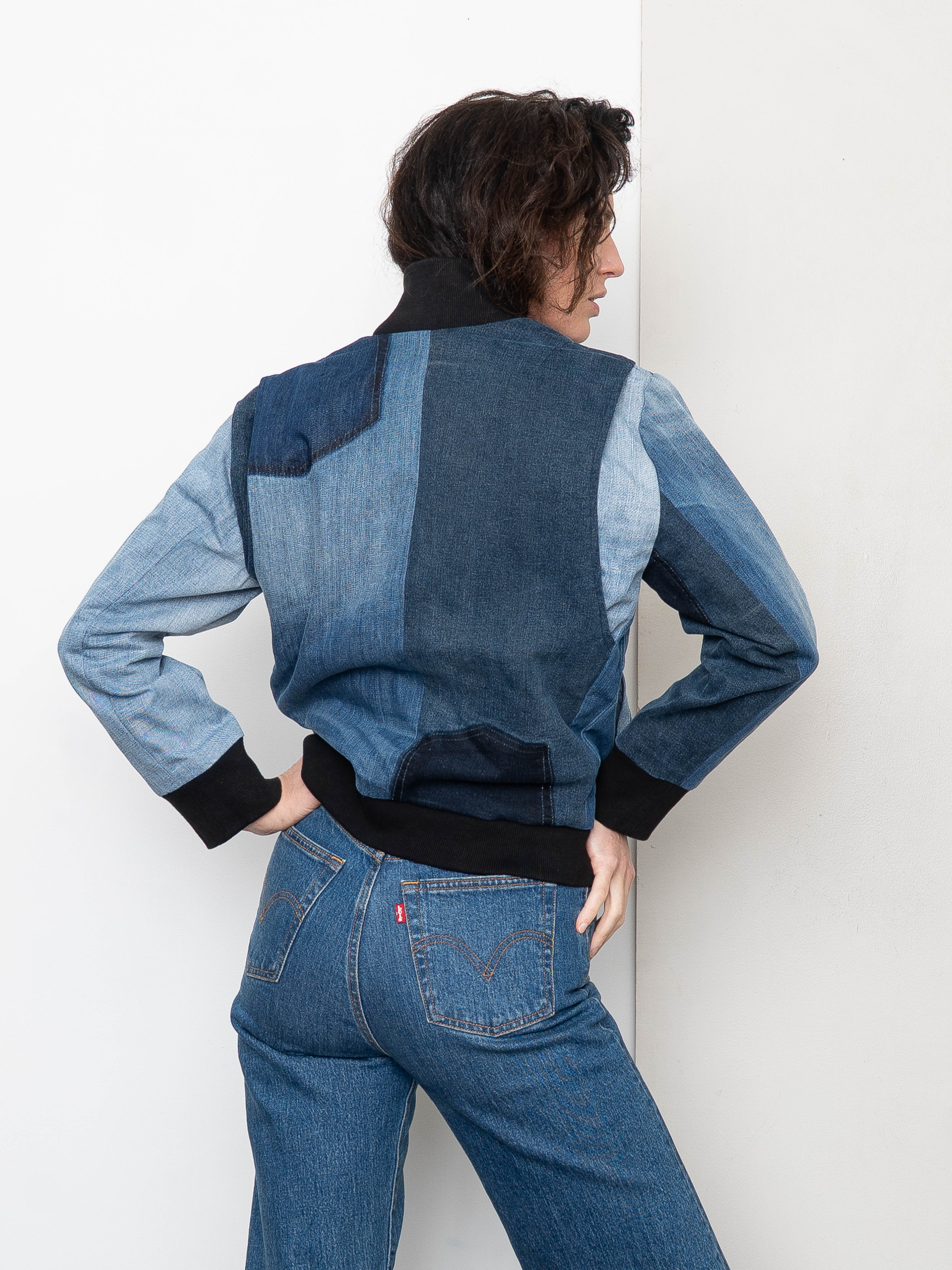 The Veda Denim Bomber Jacket - Small