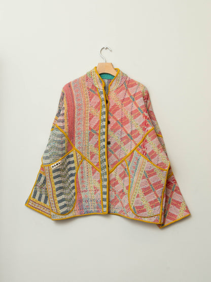 The Ladhiya Quilted Patchwork Kantha Jacket