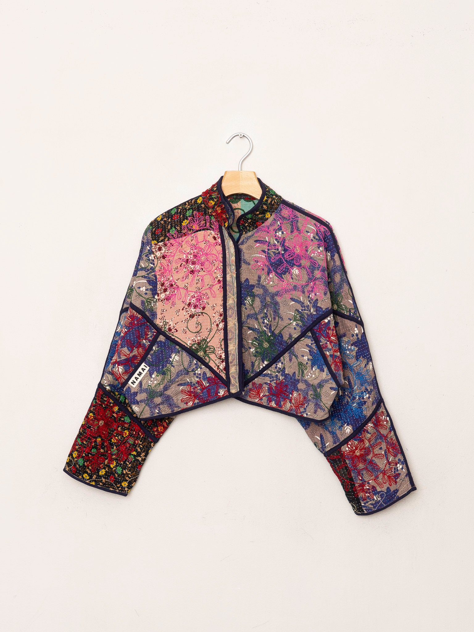 The Kaira Cropped Suzani Quilted Kantha Jacket