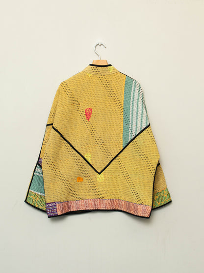 The Ladhiya Quilted Patchwork Kantha Jacket