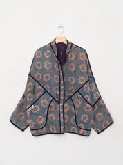 The Ishani Quilted Indigo Kantha Jacket