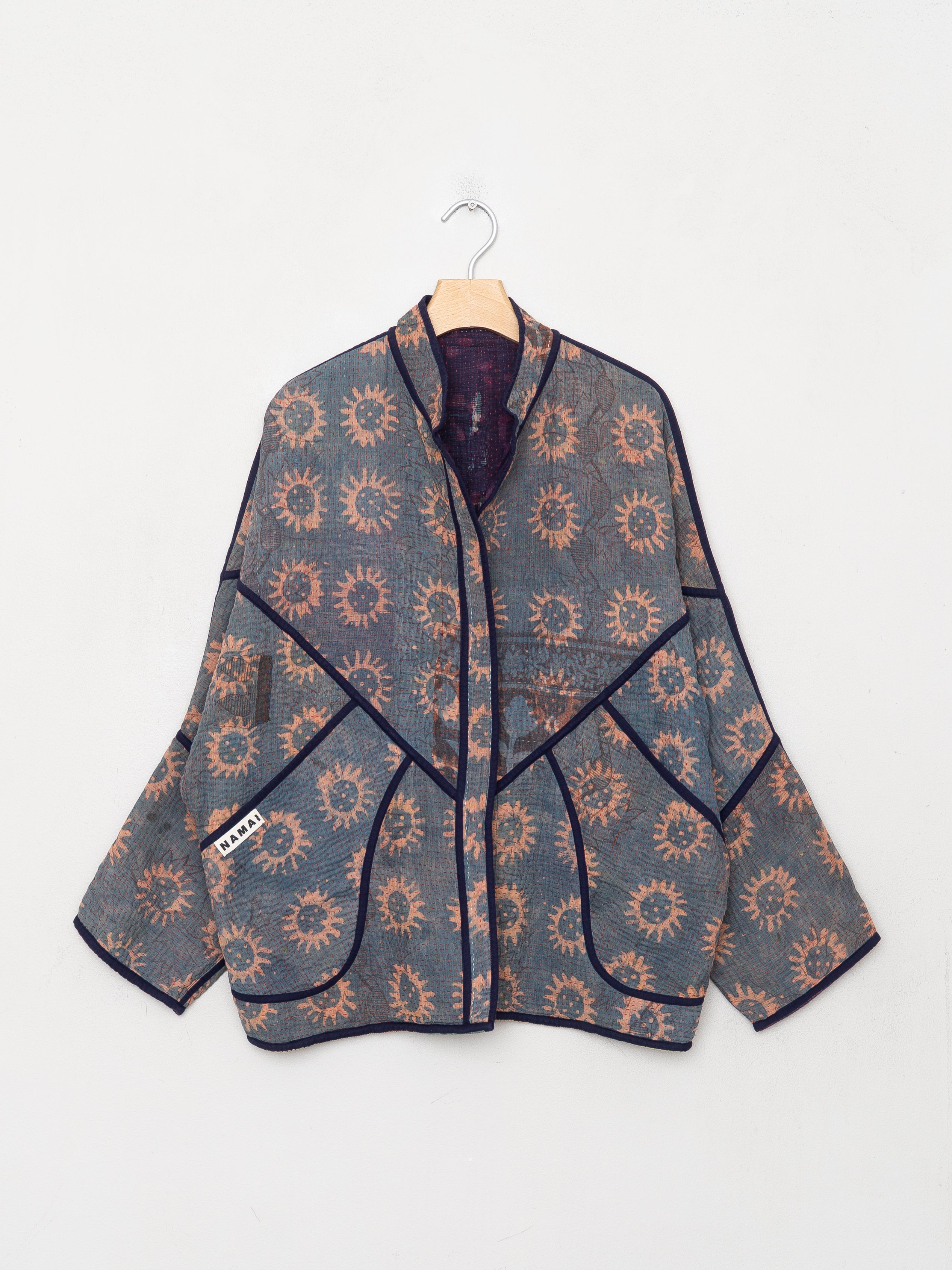The Ishani Quilted Indigo Kantha Jacket
