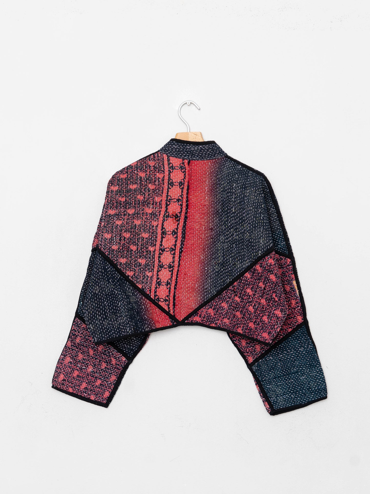 The Kaira Cropped Quilted Patchwork Kantha Jacket