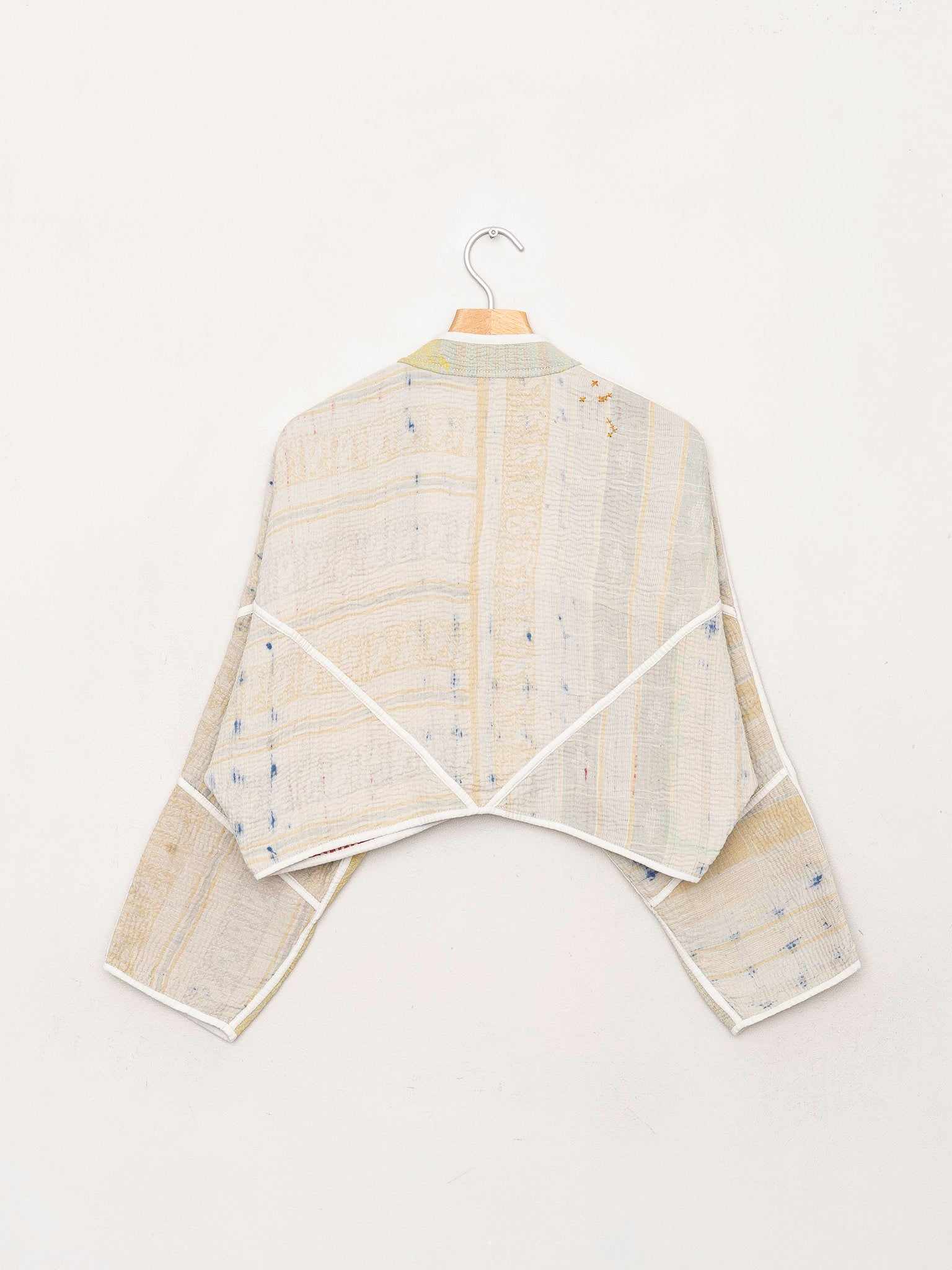 The Kaira Cropped Quilted Indigo Kantha Jacket