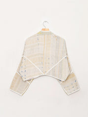 The Kaira Cropped Quilted Indigo Kantha Jacket