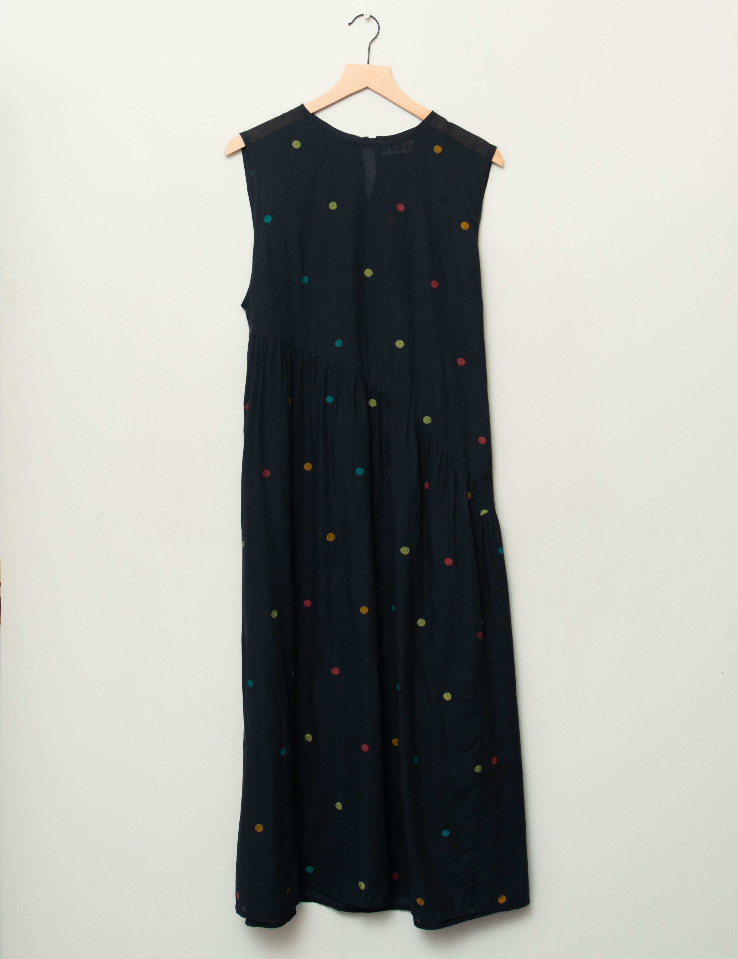 The Anan Gathered Dress ~ Black Jamdhani