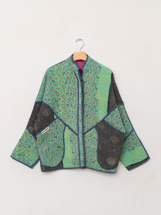 The Ladhiya Quilted Patchwork Kantha Jacket