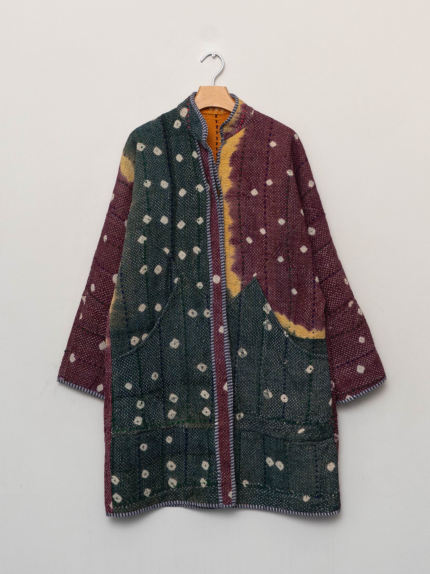 The Sai Quilted Patchwork Kantha Coat