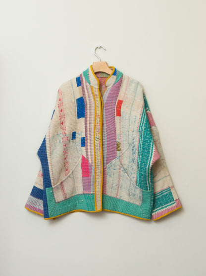 The Ladhiya Quilted Patchwork Kantha Jacket