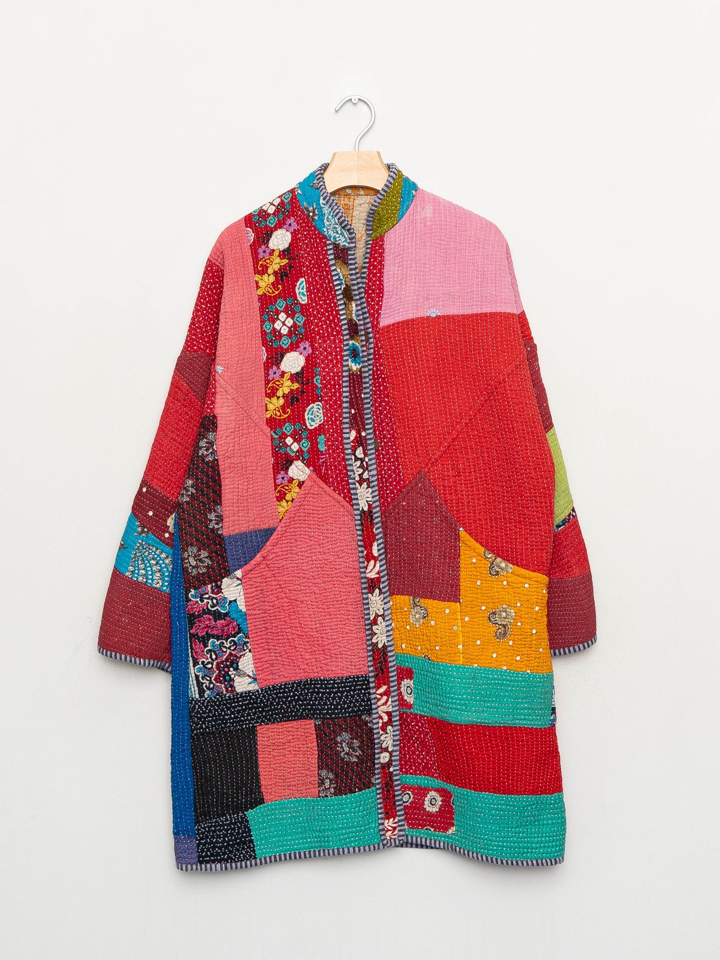 The Sai Quilted Patchwork Kantha Coat