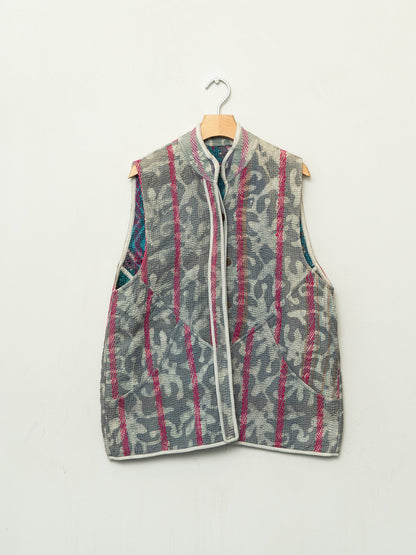 The Ladhiya Quilted Plant Dyed Kantha Vest