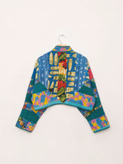 The Kaira Cropped Quilted Patchwork Kantha Jacket