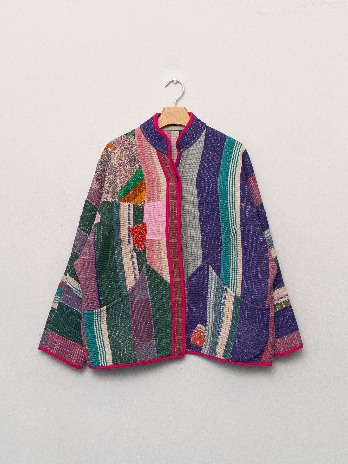 The Ladhiya Quilted Patchwork Kantha Jacket