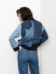 The Veda Denim Bomber Jacket - Small