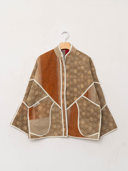 The Ladhiya Quilted Patchwork Kantha Jacket
