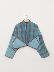 The Kaira Cropped Quilted Patchwork Kantha Jacket
