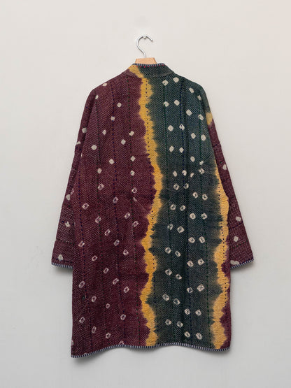 The Sai Quilted Patchwork Kantha Coat