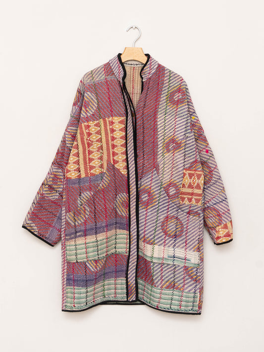 The Sai Quilted Patchwork Kantha Coat