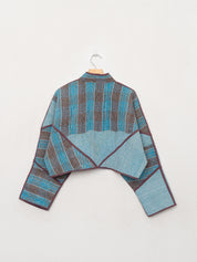 The Kaira Cropped Quilted Patchwork Kantha Jacket