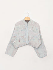 The Kaira Cropped Quilted Saami Kantha Jacket