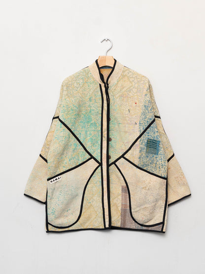 The Narmada Quilted Patchwork Kantha Jacket