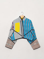 The Kaira Cropped Quilted Patchwork Kantha Jacket