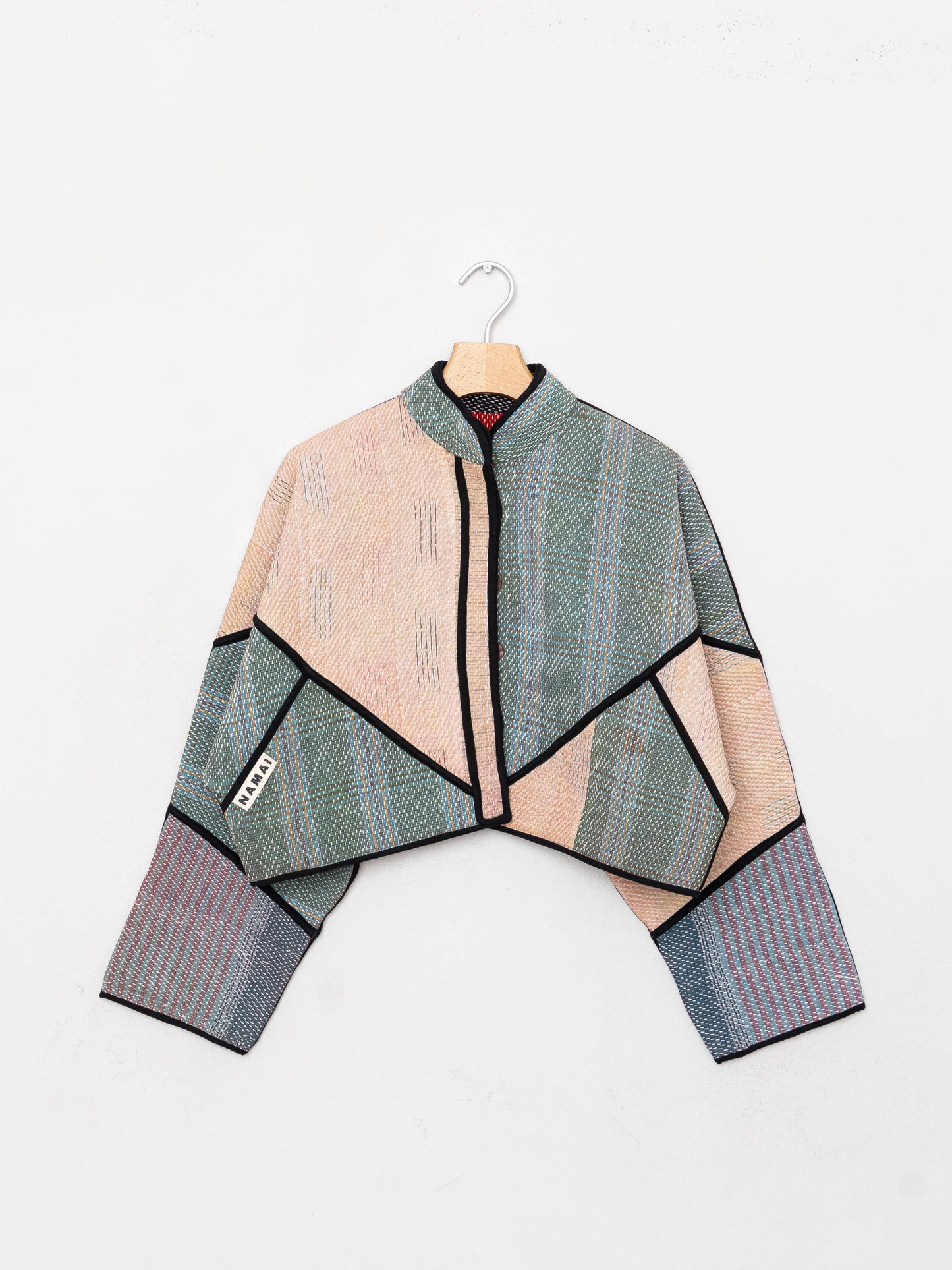 The Kaira Cropped Quilted Patchwork Kantha Jacket