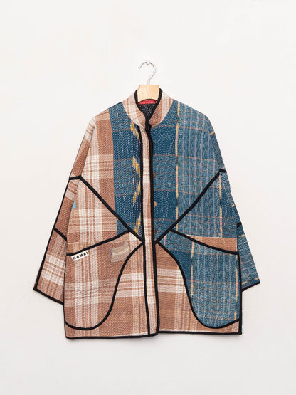 The Narmada Quilted Patchwork Kantha Jacket