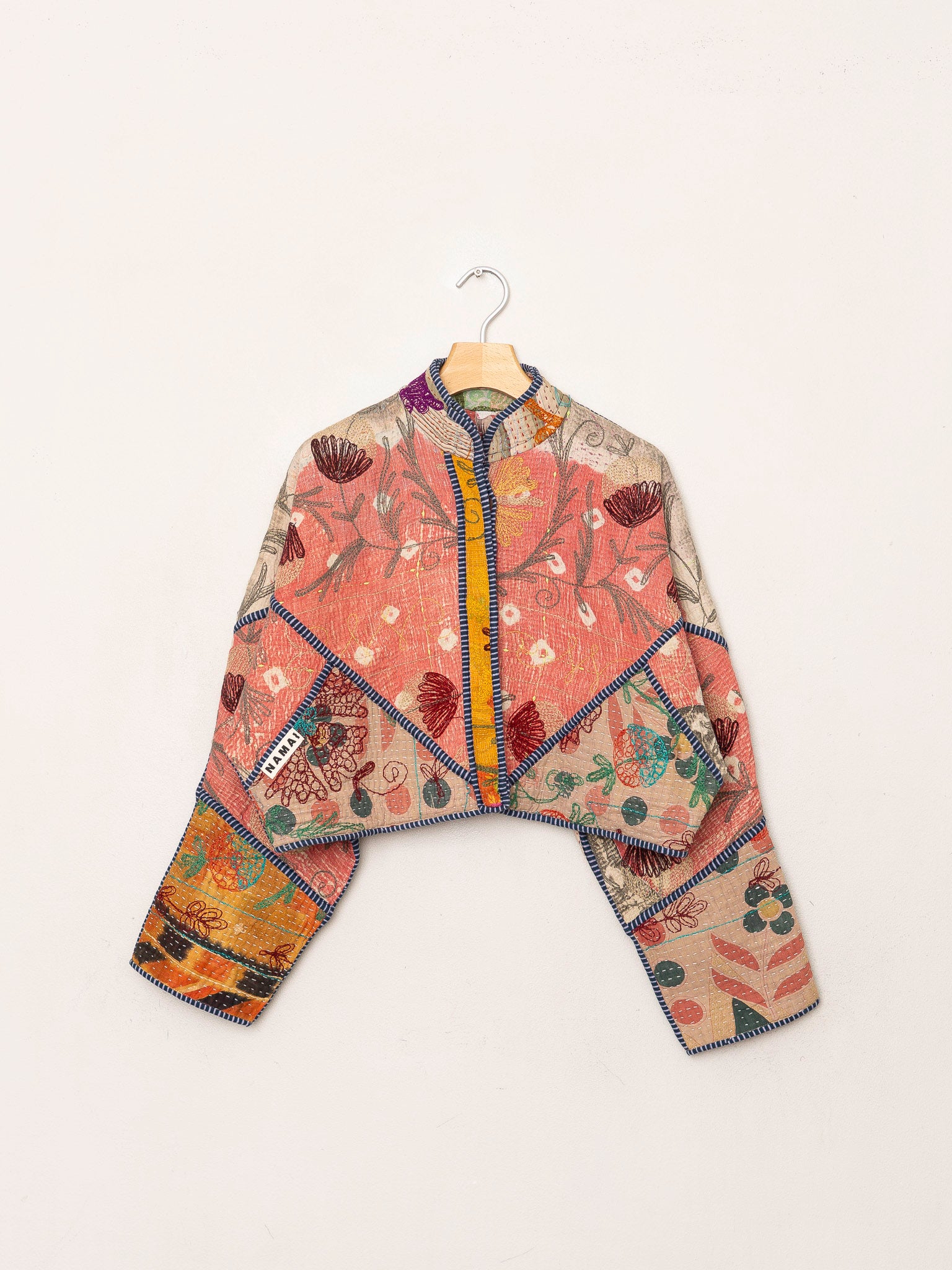The Kaira Cropped Suzani Quilted Kantha Jacket