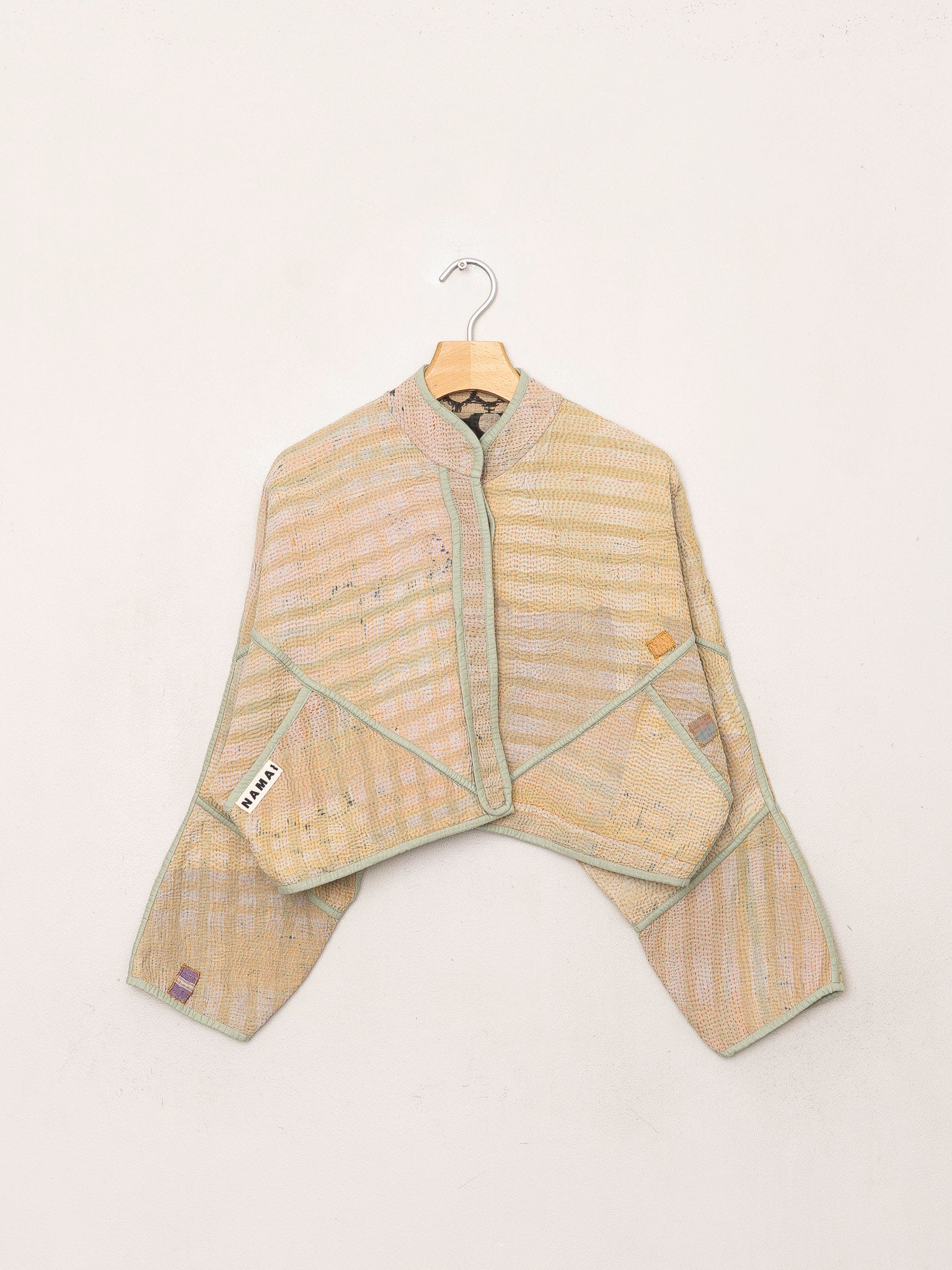 The Kaira Cropped Quilted Indigo Kantha Jacket