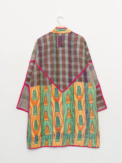 The Sai Quilted Patchwork Kantha Coat