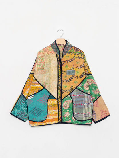 The Ladhiya Quilted Patchwork Kantha Jacket