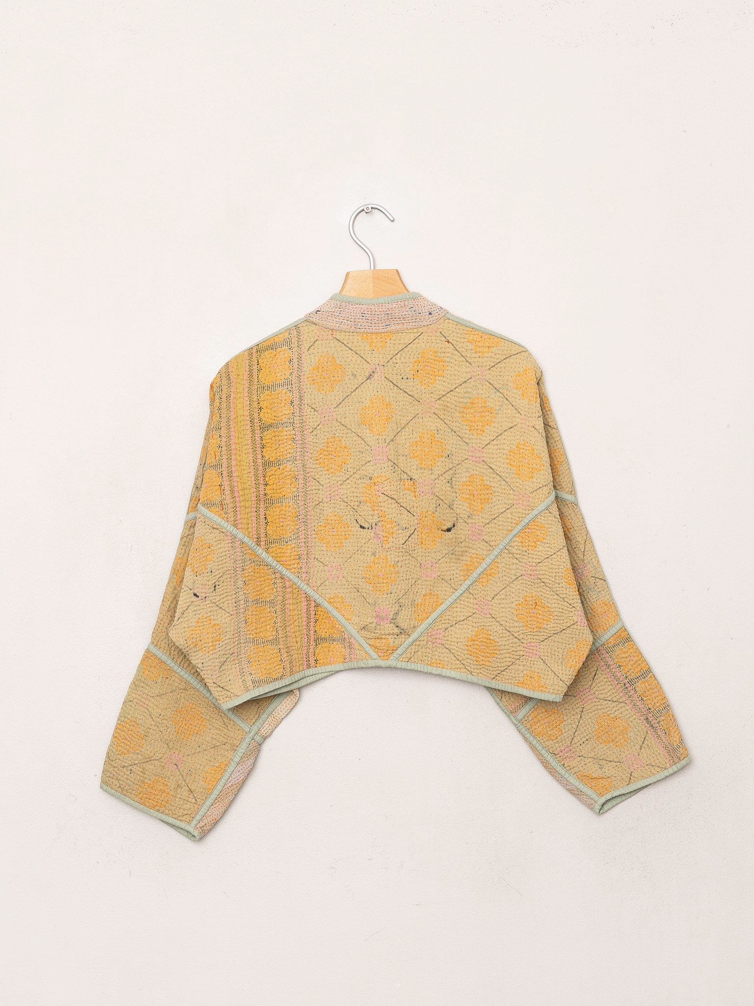 The Kaira Cropped Quilted Indigo Kantha Jacket