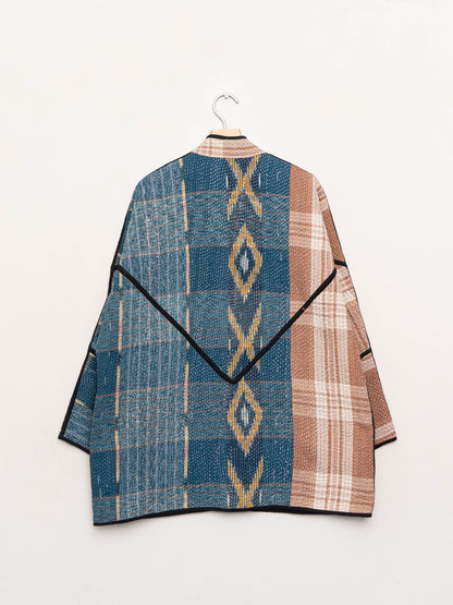 The Narmada Quilted Patchwork Kantha Jacket