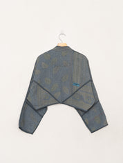 The Kaira Cropped Quilted Indigo Kantha Jacket