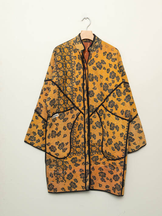 The Sai Quilted Patchwork Kantha Coat