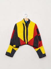 The Kaira Cropped Quilted Patchwork Kantha Jacket