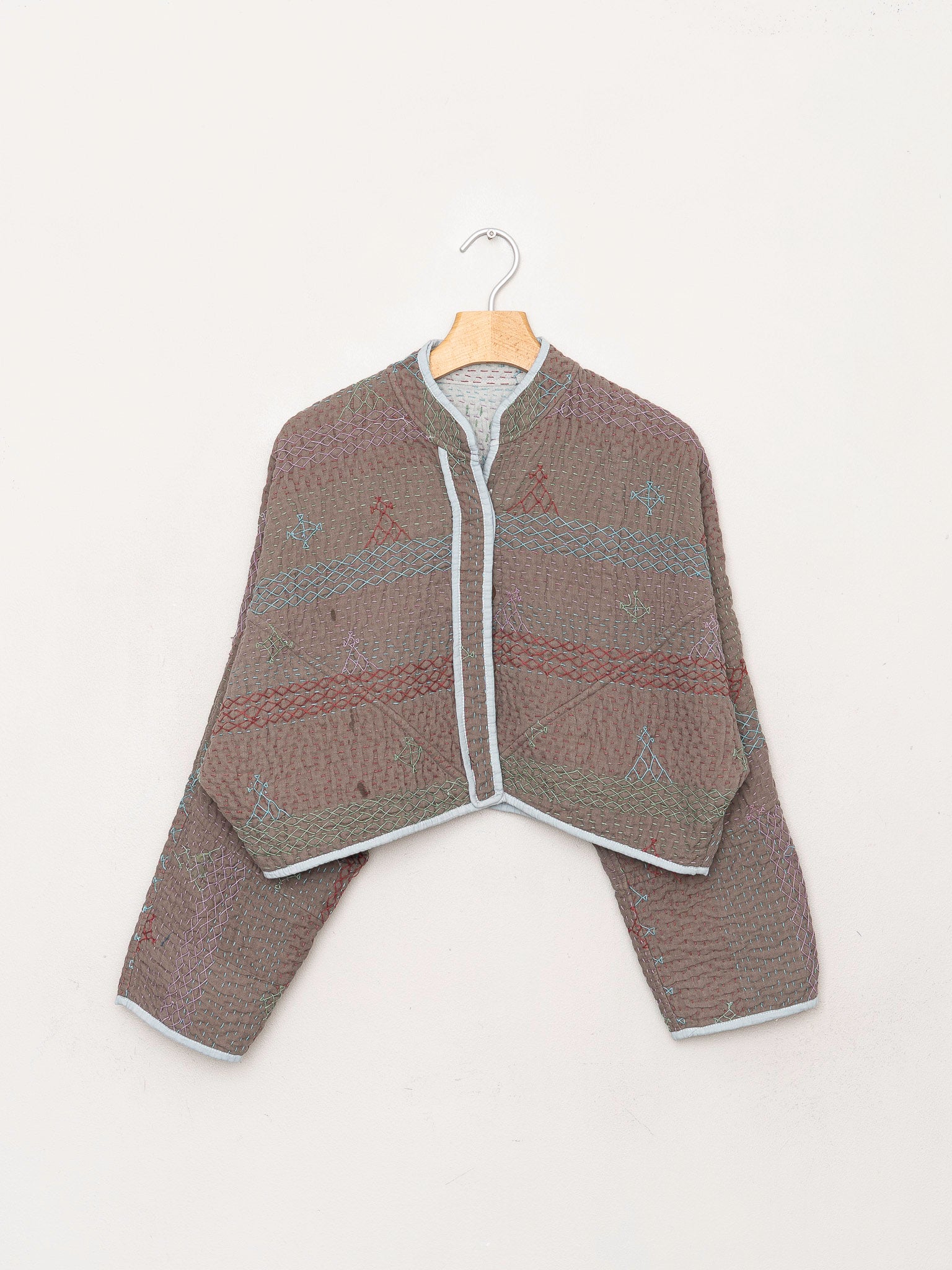 The Kaira Cropped Quilted Saami Kantha Jacket