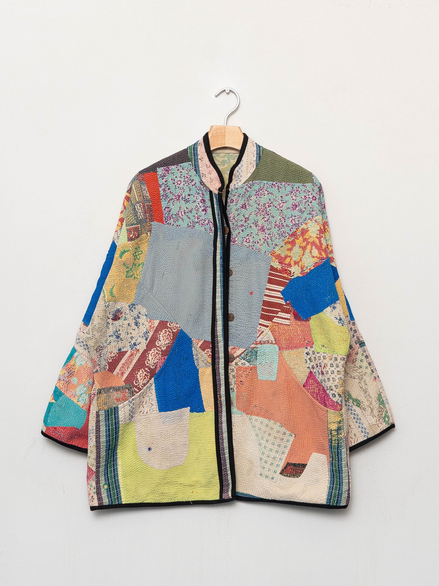 The Narmada Quilted Patchwork Kantha Jacket