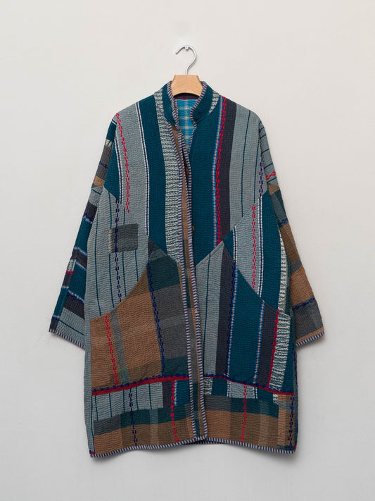 The Sai Quilted Patchwork Kantha Coat