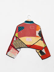 The Kaira Cropped Quilted Patchwork Kantha Jacket