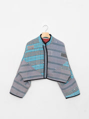 The Kaira Cropped Quilted Patchwork Kantha Jacket