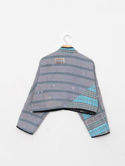 The Kaira Cropped Quilted Patchwork Kantha Jacket