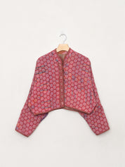 The Kaira Cropped Quilted Indigo Kantha Jacket
