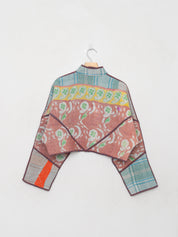 The Kaira Cropped Quilted Patchwork Kantha Jacket