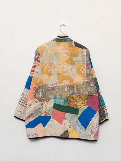 The Narmada Quilted Patchwork Kantha Jacket