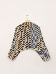 The Kaira Cropped Quilted Indigo Kantha Jacket
